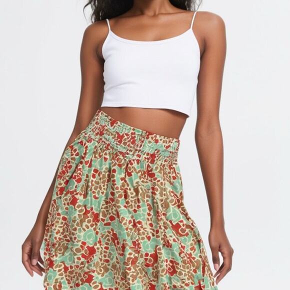 Diane von Furstenberg Silk Skirt 6 Floral Print Elastic Waist Pockets Boho - Picture 10 of 10